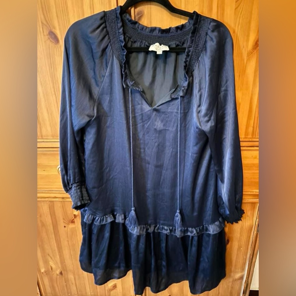 Blue Long Sleeve Dress